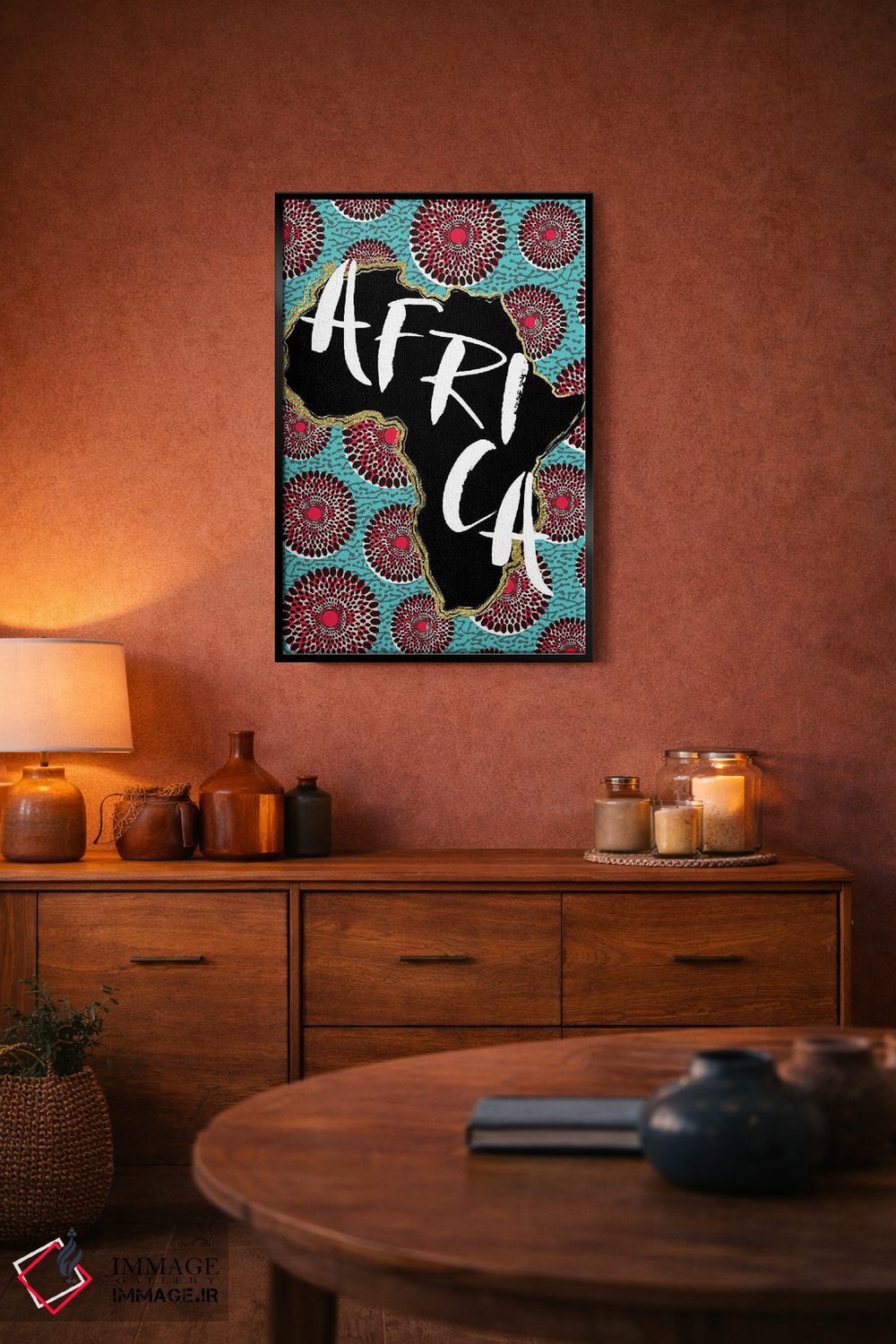 تابلو دکوراتیو نقشه آفرو اثر نیکی چو - D5B