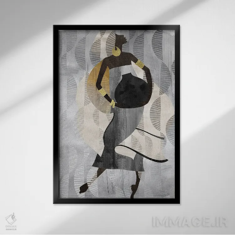 تابلو دکوراتیو زن رقصان خنثی اثر نیکی چو - نمای قابدار مشکی