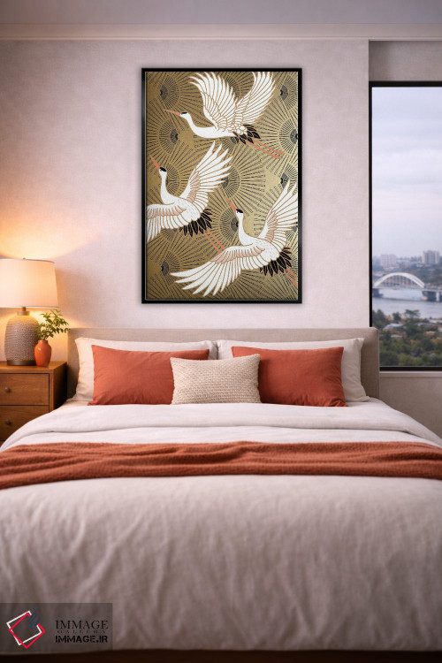 تابلو دکوراتیو درنای ژاپنی اثر نیکی چو - D6B