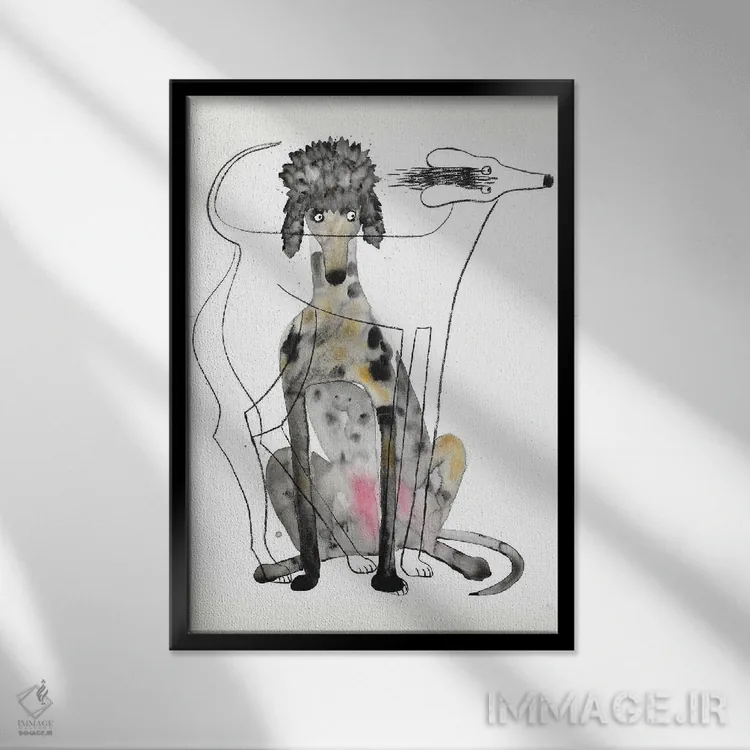 تابلو دکوراتیو بنشین اثر ناینکه کویپرز - نمای قابدار مشکی