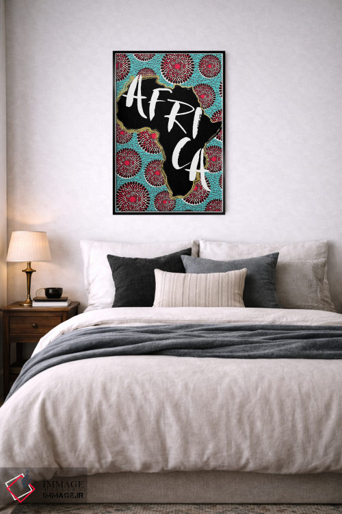 تابلو دکوراتیو نقشه آفرو اثر نیکی چو - D6B