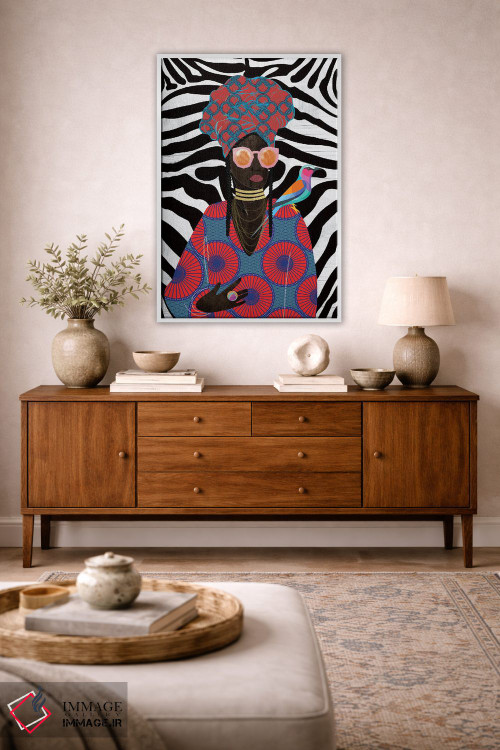 تابلو دکوراتیو ملکه مدرن با توربان اثر نیکی چو - D2W