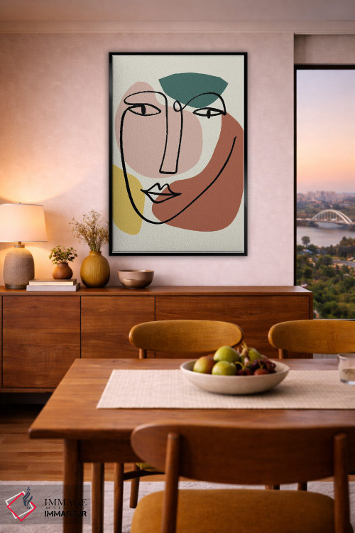 تابلو مینیمال چهره نوستالژیک جدید اثر نیکی چو - D6B