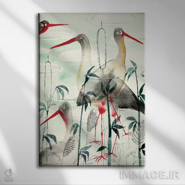 تابلو دکوراتیو لک لک ها اثر ناینکه کویپرز - نمای روبهرو روی دیوار