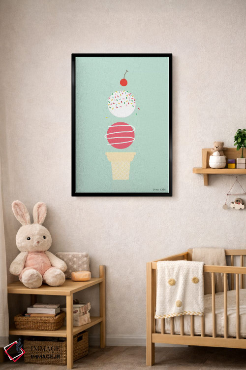 تابلو مینیمال بستنی و گیلاس اثر آن کله - D5B