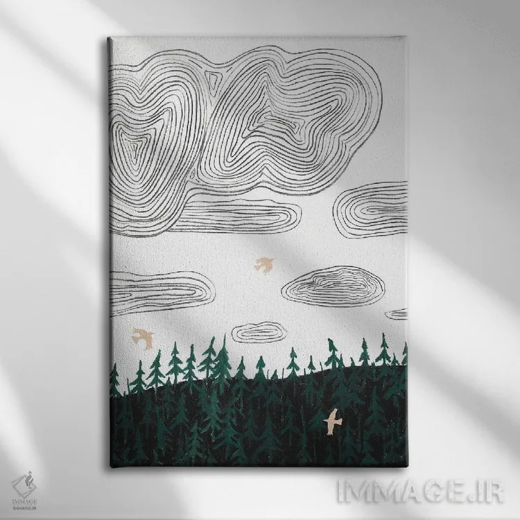 تابلو دکوراتیو پرندگان اثر ناینکه کویپرز - نمای روبهرو روی دیوار