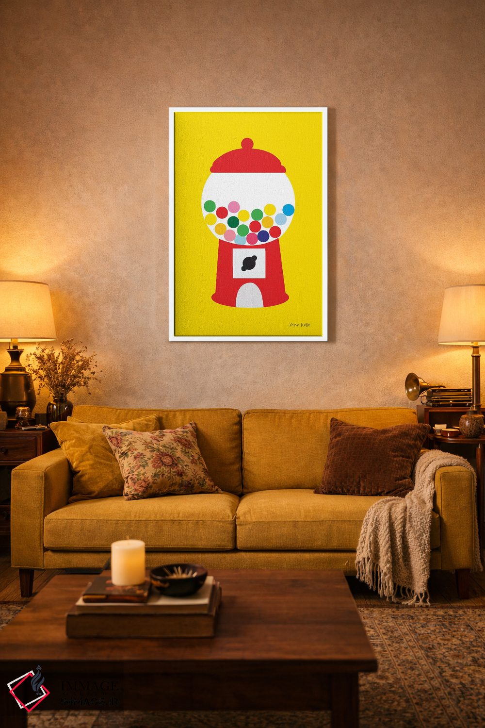 تابلو مینیمال دستگاه آدامس فروشی اثر آن کله - D3W