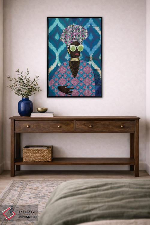 تابلو دکوراتیو ملکه مدرن با توربان اثر نیکی چو - D5B