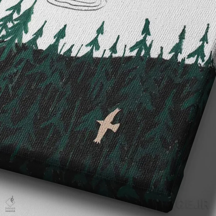 تابلو دکوراتیو پرندگان اثر ناینکه کویپرز - نمای نزدیک بافت بوم