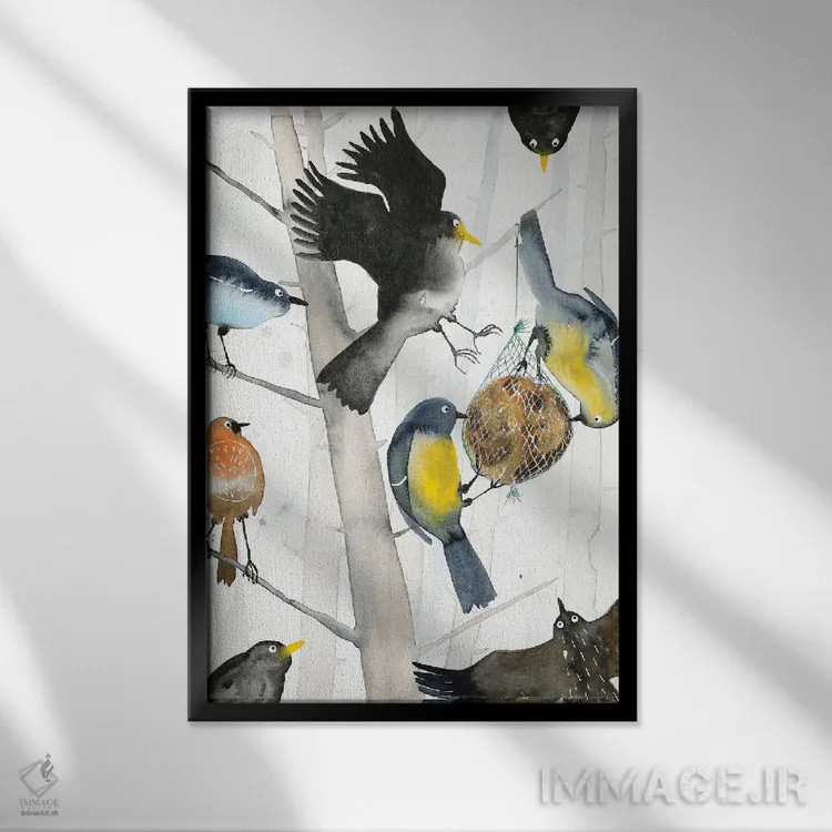 تابلو دکوراتیو نبرد برای توپ چربی اثر ناینکه کویپرز - نمای قابدار مشکی