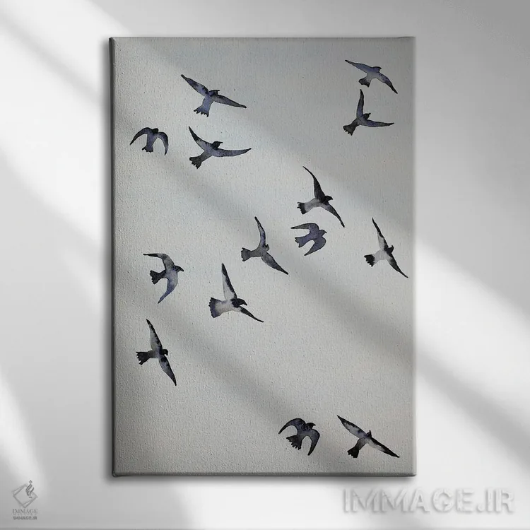 تابلو دکوراتیو کلاغ ها اثر ناینکه کویپرز - نمای روبهرو روی دیوار