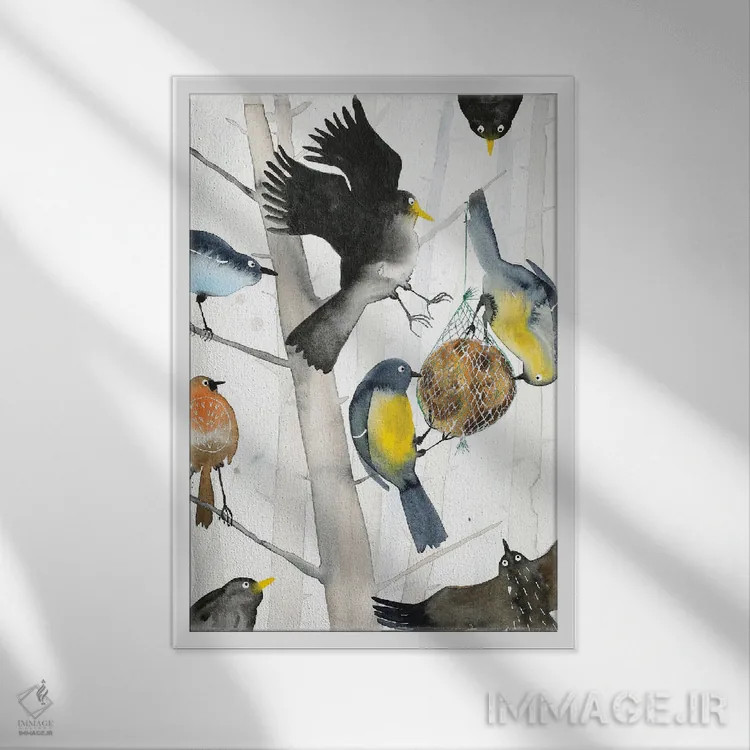 تابلو دکوراتیو نبرد برای توپ چربی اثر ناینکه کویپرز - نمای قابدار سفید