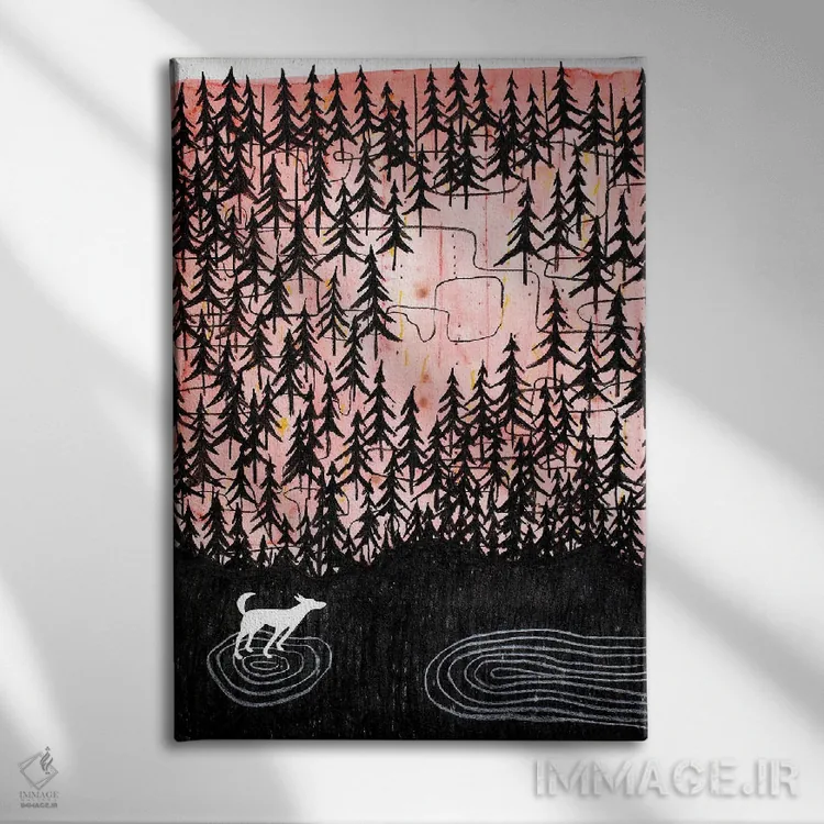 تابلو دکوراتیو قدم زدن در جنگل اثر ناینکه کویپرز - نمای روبهرو روی دیوار