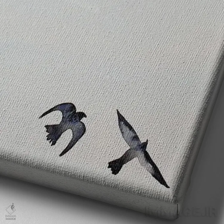 تابلو دکوراتیو کلاغ ها اثر ناینکه کویپرز - نمای نزدیک بافت بوم