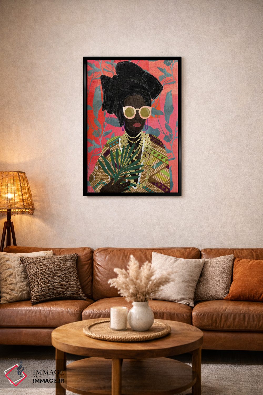 تابلو دکوراتیو زن مدرن با توربان اثر نیکی چو - D5B