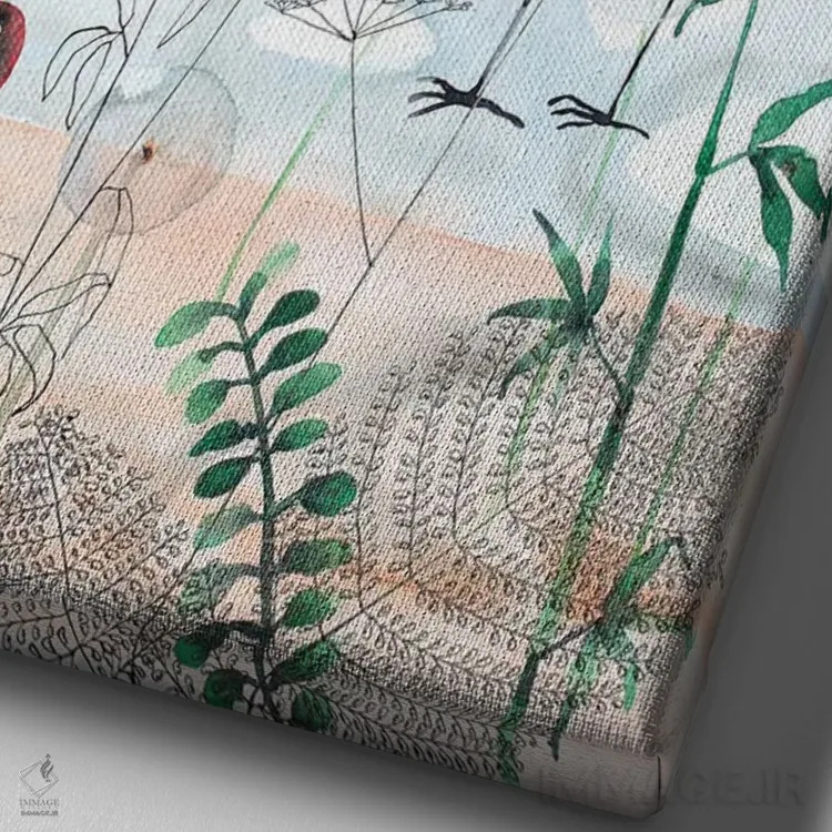 تابلو دکوراتیو ایبیس ها اثر ناینکه کویپرز - نمای نزدیک بافت بوم