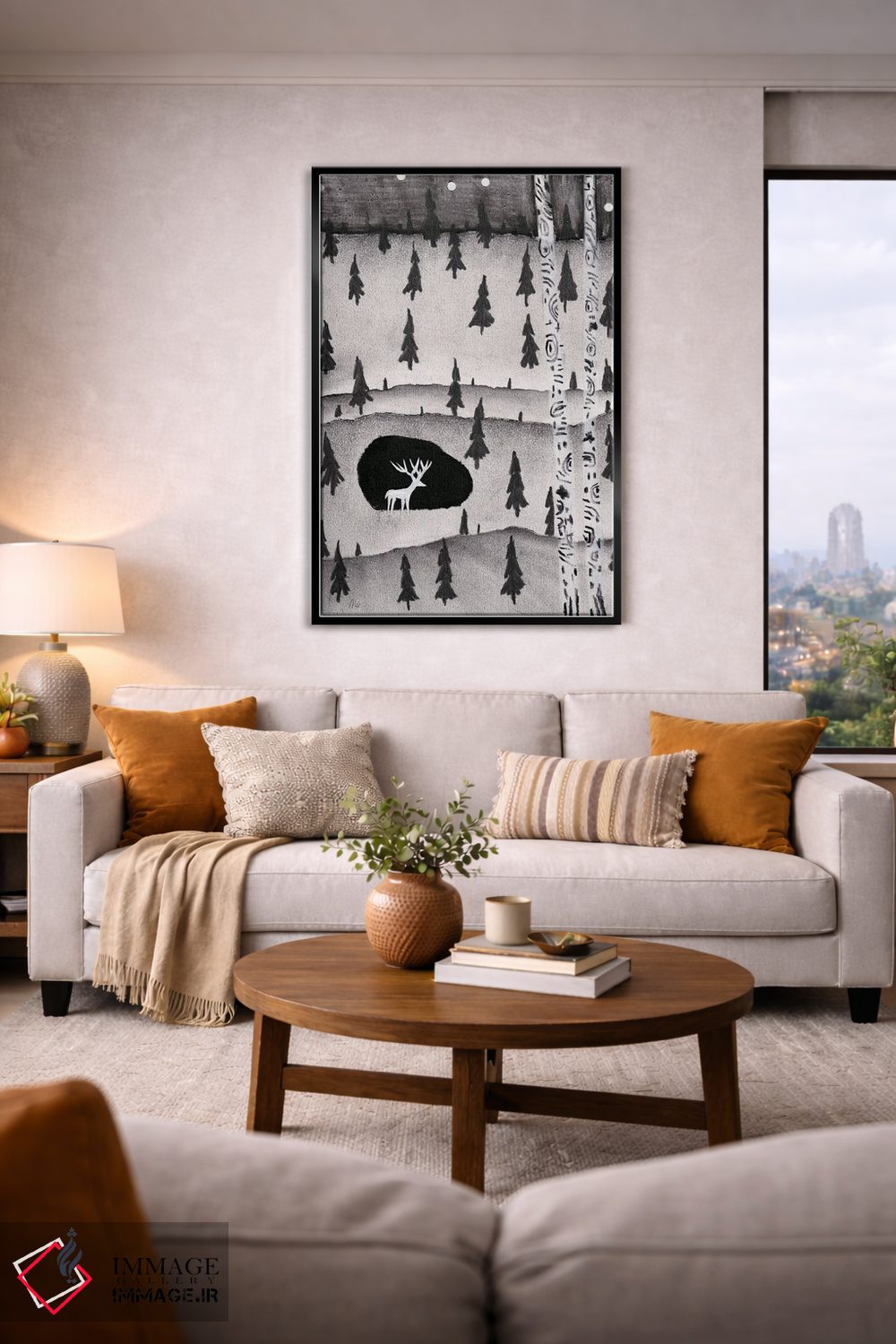 تابلو دکوراتیو گوزن اثر ناینکه کویپرز - D2B