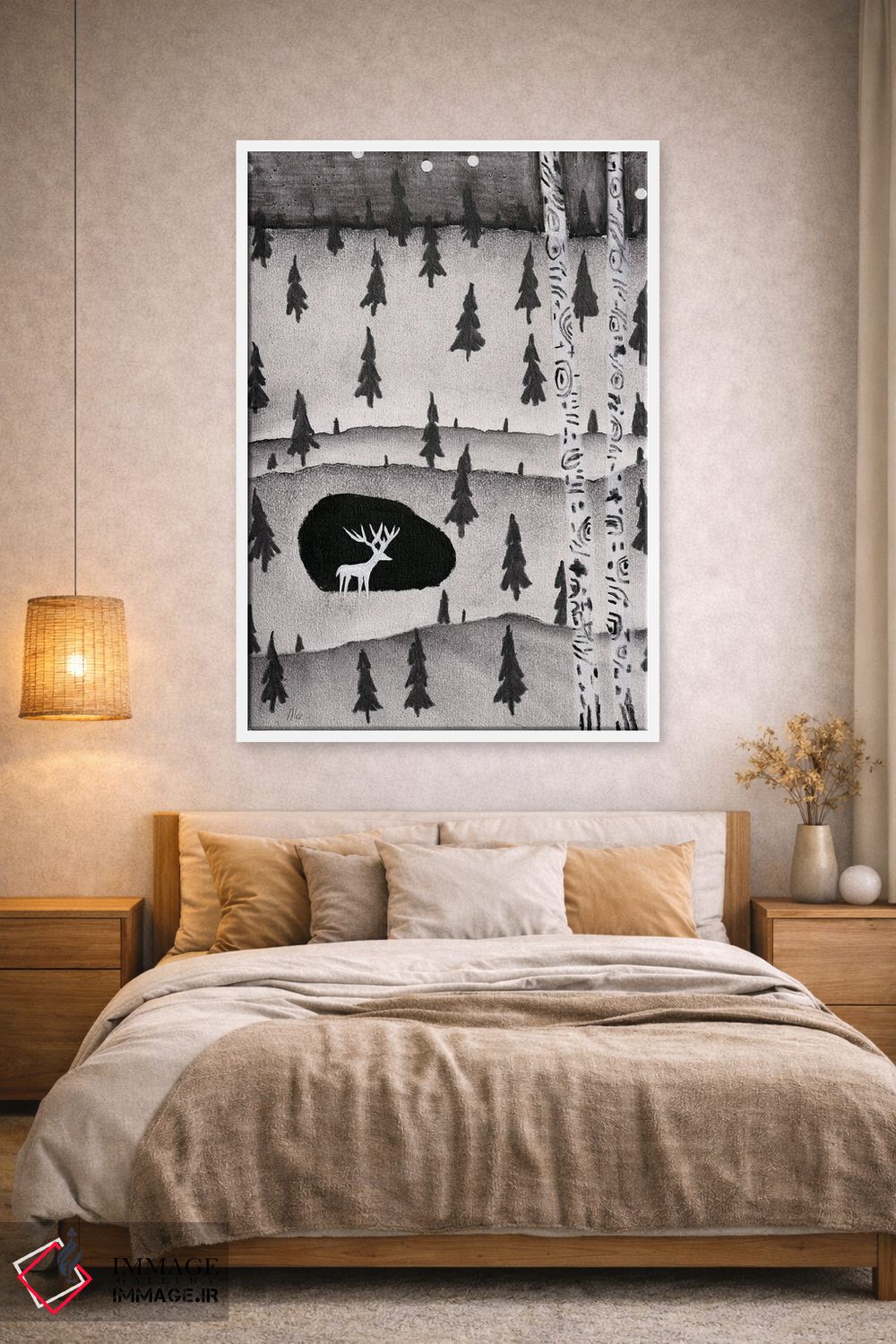 تابلو دکوراتیو گوزن اثر ناینکه کویپرز - D1W