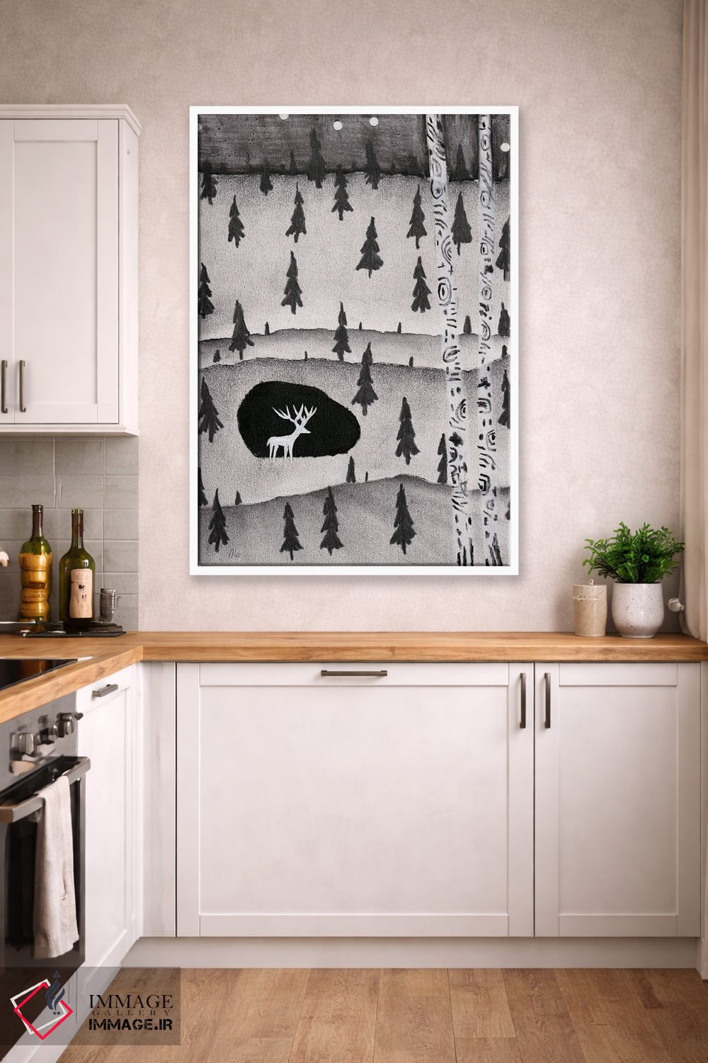 تابلو دکوراتیو گوزن اثر ناینکه کویپرز - D3W