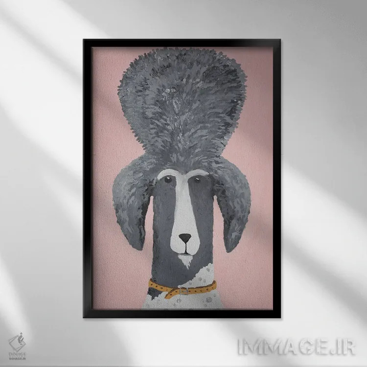 تابلو دکوراتیو پودل پادشاه اثر ناینکه کویپرز - نمای قابدار مشکی