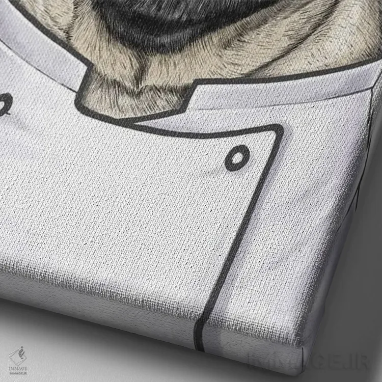 تابلو دکوراتیو پاگ آشپز اثر نیکیتا کورنکوف - نمای نزدیک بافت بوم