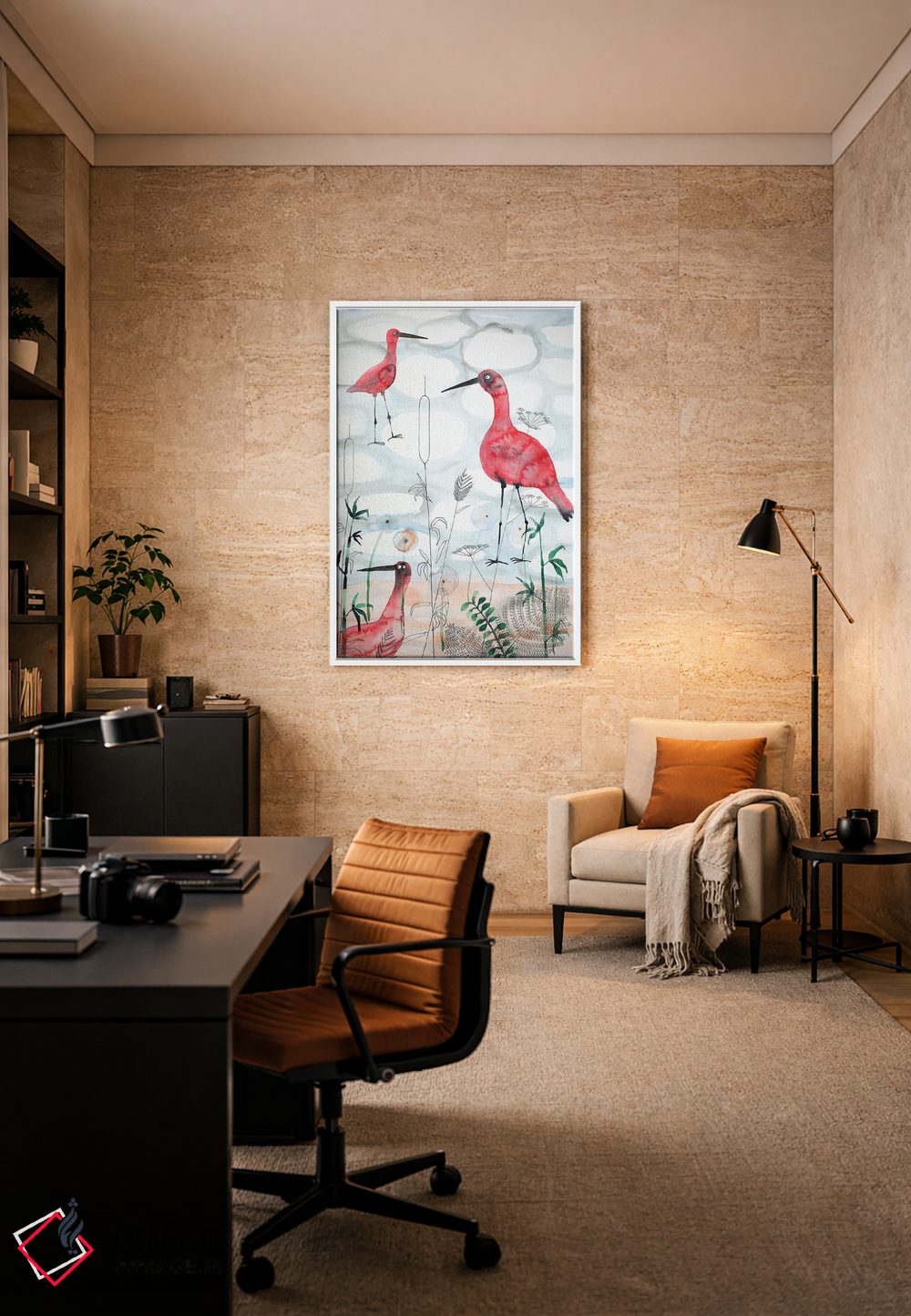 تابلو دکوراتیو ایبیس ها اثر ناینکه کویپرز - D6W