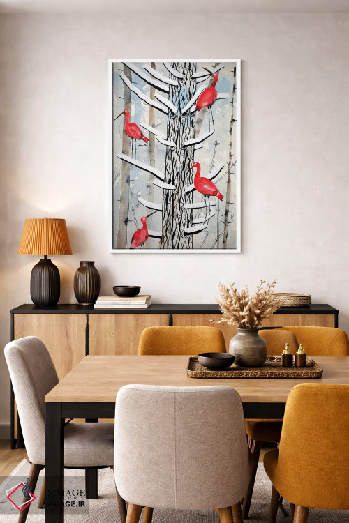 تابلو دکوراتیو ایبیس ها در برف اثر ناینکه کویپرز - D6W