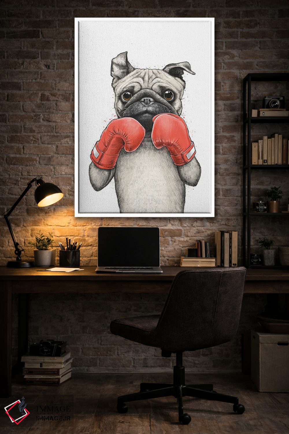 تابلو دکوراتیو پاگ بوکسور اثر نیکیتا کورنکوف - D3W