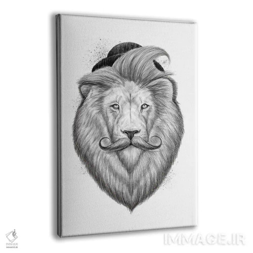 تابلو دکوراتیو شیر ریشو اثر نیکیتا کورنکوف - نمای پرسپکتیو محصول