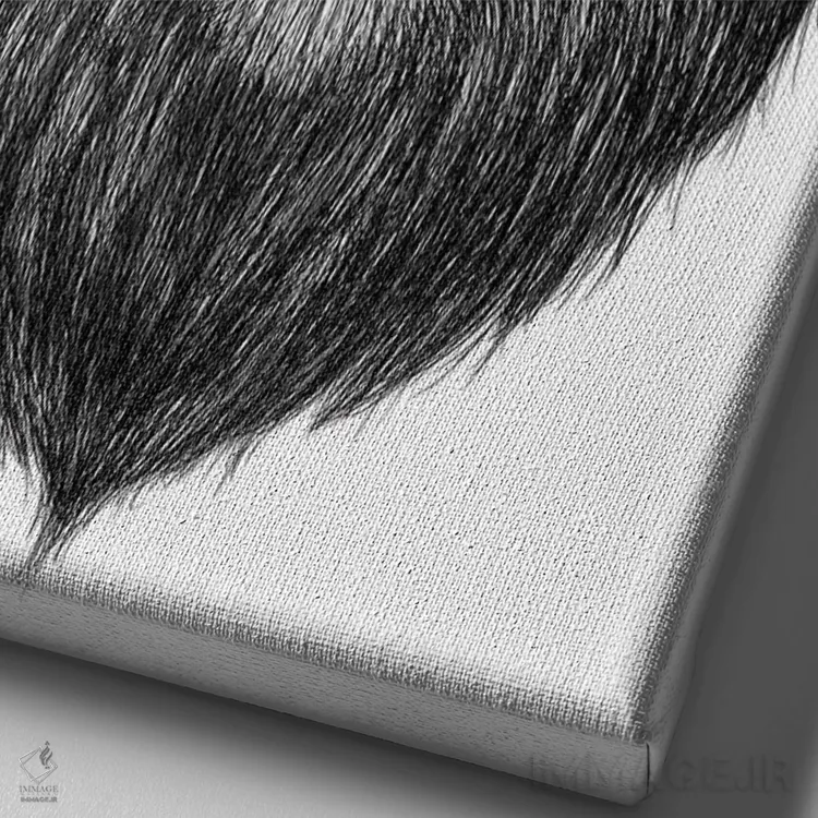 تابلو دکوراتیو خرس ریشو اثر نیکیتا کورنکوف - نمای نزدیک بافت بوم