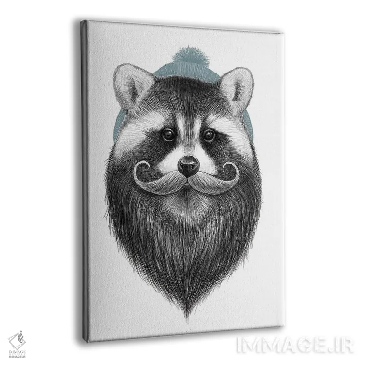 تابلو دکوراتیو راکون ریشو اثر نیکیتا کورنکوف - نمای پرسپکتیو محصول