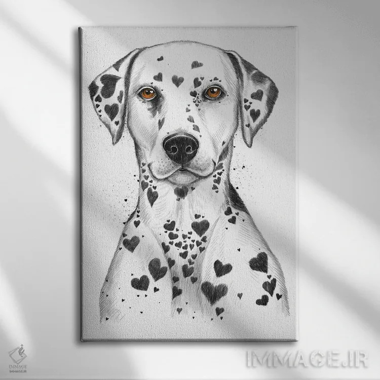 تابلو دکوراتیو دالماتین اثر نیکیتا کورنکوف - نمای روبهرو روی دیوار