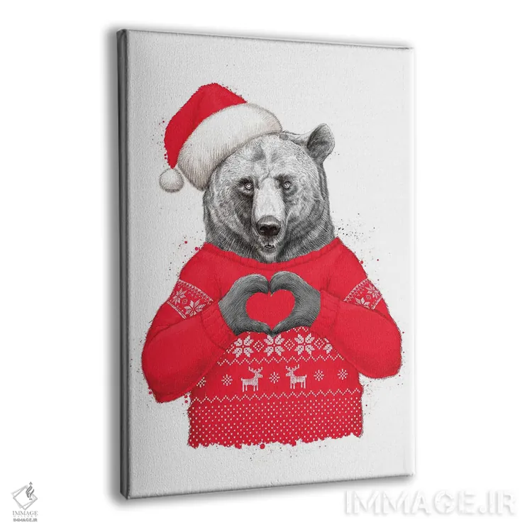 تابلو دکوراتیو خرس کریسمس دو اثر نیکیتا کورنکوف - نمای پرسپکتیو محصول