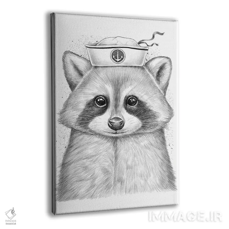 تابلو دکوراتیو راکون ملوان اثر نیکیتا کورنکوف - نمای پرسپکتیو محصول