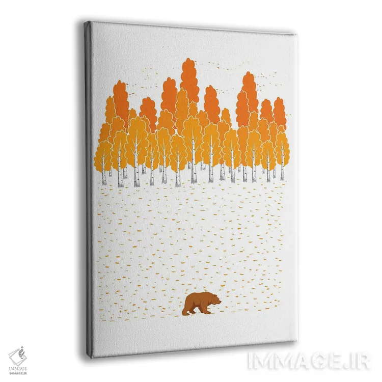 تابلو دکوراتیو درخت غان و خرس اثر نیکیتا کورنکوف - نمای پرسپکتیو محصول