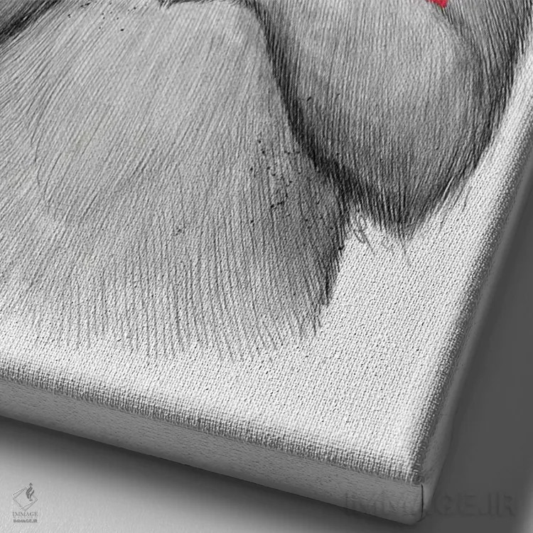 تابلو دکوراتیو خرس کریسمس یک اثر نیکیتا کورنکوف - نمای نزدیک بافت بوم