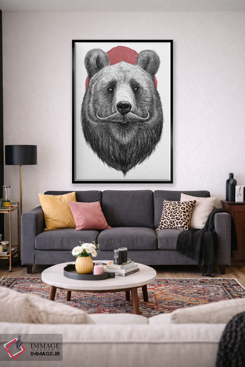 تابلو دکوراتیو خرس ریشو اثر نیکیتا کورنکوف - D1B