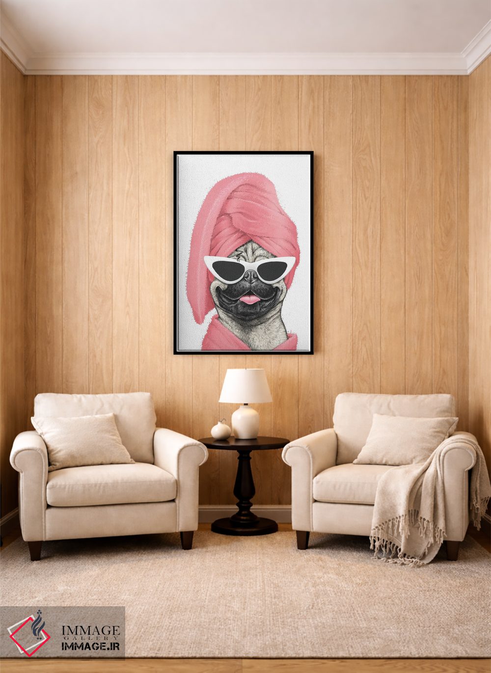 تابلو دکوراتیو پاگ بعد از حمام اثر نیکیتا کورنکوف - D4B