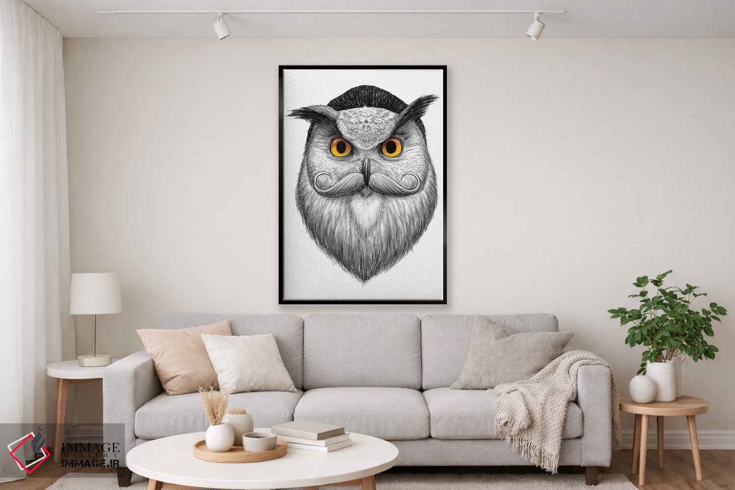 تابلو دکوراتیو جغد ریشو اثر نیکیتا کورنکوف - D2B