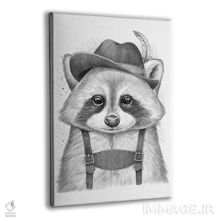 تابلو دکوراتیو راکون آلمانی اثر نیکیتا کورنکوف - نمای پرسپکتیو محصول