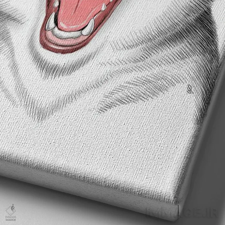 تابلو دکوراتیو هاسکی رودلف اثر نیکیتا کورنکوف - نمای نزدیک بافت بوم