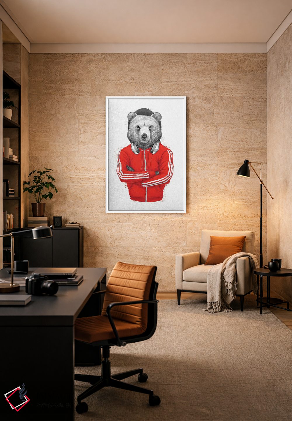 تابلو دکوراتیو خرس مربی اثر نیکیتا کورنکوف - D5W