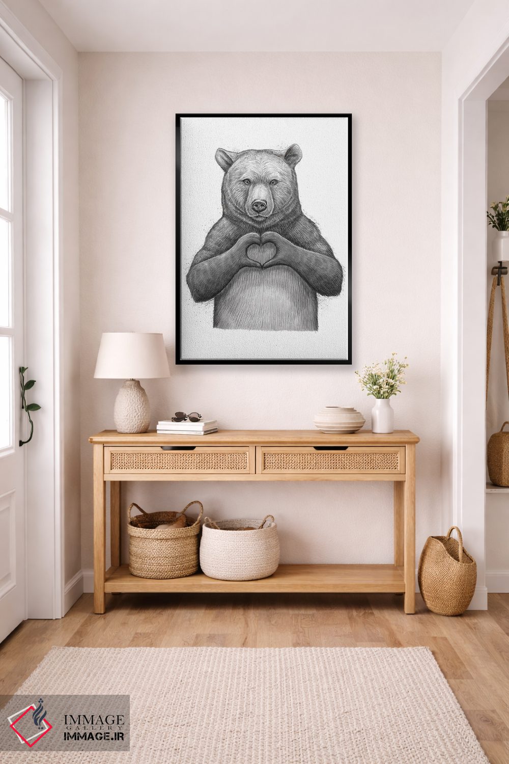 تابلو دکوراتیو خرس عاشق اثر نیکیتا کورنکوف - D6B