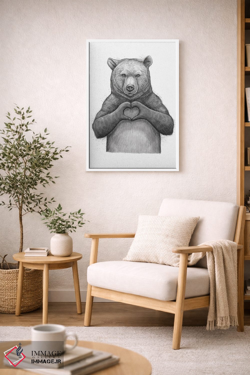 تابلو دکوراتیو خرس عاشق اثر نیکیتا کورنکوف - D5W