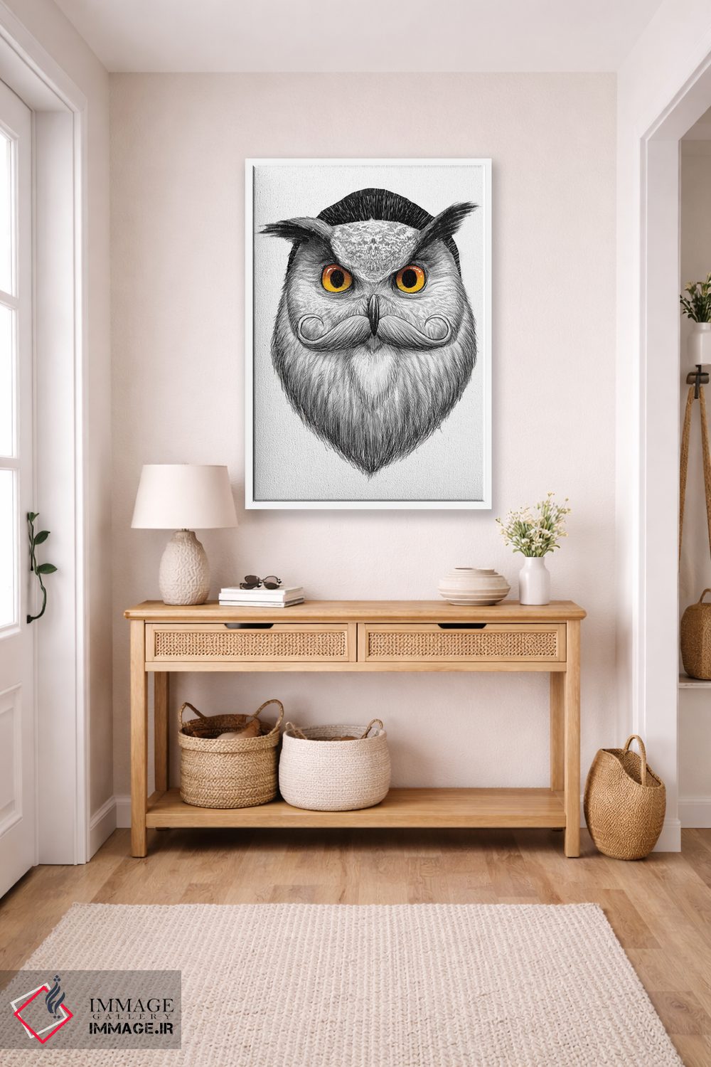 تابلو دکوراتیو جغد ریشو اثر نیکیتا کورنکوف - D5W