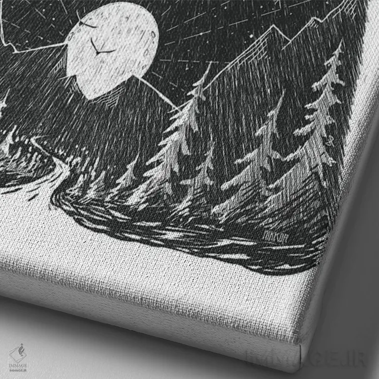 تابلو دکوراتیو خرس جنگلی اثر نیکیتا کورنکوف - نمای نزدیک بافت بوم