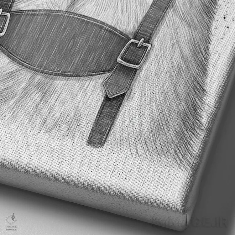 تابلو دکوراتیو راکون آلمانی اثر نیکیتا کورنکوف - نمای نزدیک بافت بوم