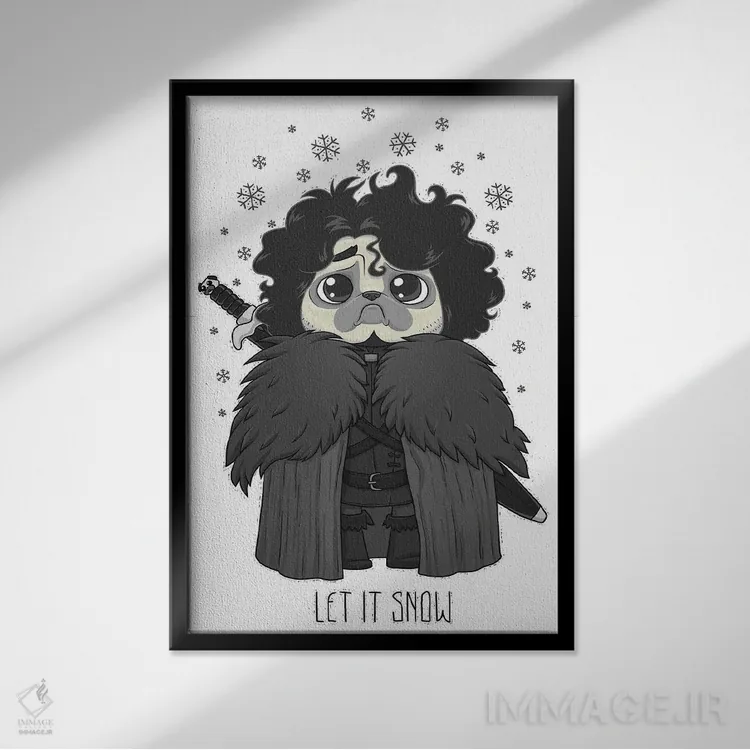 تابلو دکوراتیو بگذار برف ببارد اثر نیکیتا کورنکوف - نمای قابدار مشکی