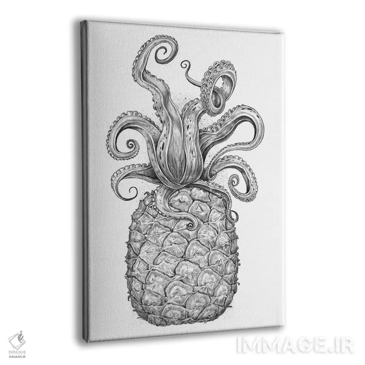 تابلو دکوراتیو اختاپوس آناناسی اثر نیکیتا کورنکوف - نمای پرسپکتیو محصول