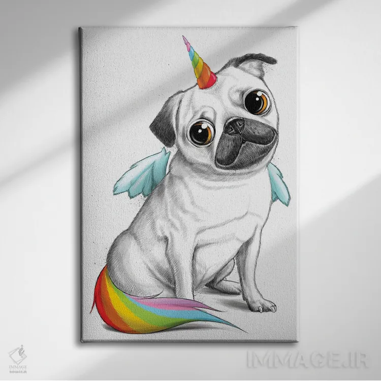 تابلو دکوراتیو پاگ تک شاخ اثر نیکیتا کورنکوف - نمای روبهرو روی دیوار